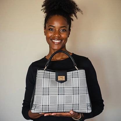 Sac vichy effet cuir élégant noir