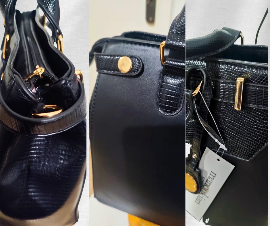 Sac à main Manoukian noir avec bandoulière amovible