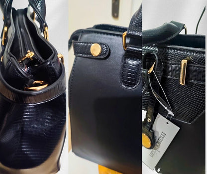 Sac à main Manoukian noir avec bandoulière amovible