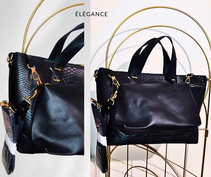 Sac Rodier London noir porté main avec finitions dorées