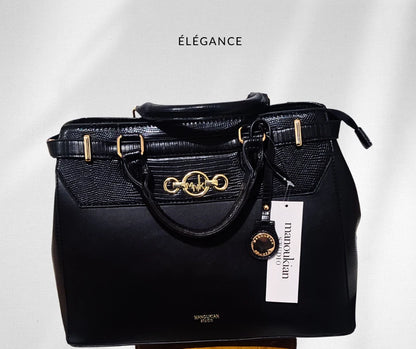 Vue arrière du sac à main Manoukian Jorry noir