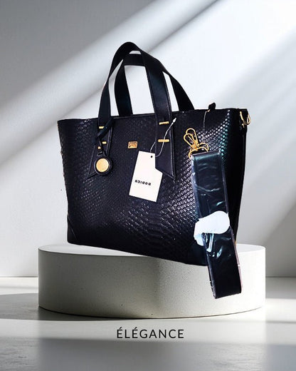 Sac à main Rodier London noir forme trapèze vue de face