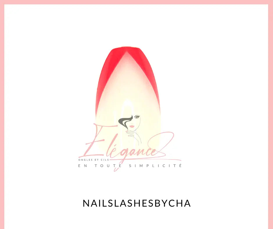 French manucure rouge - faux ongles sans colle - French manucure original -Nails and lashes by Cha faux ongles réutilisables faux ongle mi long
