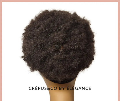 Afro puff texture cheveux 4B et 4C, kinky curly – Extensions de cheveux pour femme africaine. Crépus&Co Elégance – Postiche queue de cheval haute, demi-queue de cheval, avec élastique pour coiffure afro naturelle et facile.